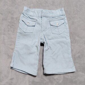 3-6M Pale Blue Wide Leg Corduroy Pants Elastic Waist Front Pockets Old Navy